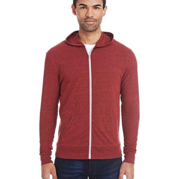 Triblend Full-Zip Light Hooded Sweatshirt Thumbnail